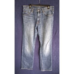 Banana Republic Jeans Blue Indigo Denim Wash Faded Straight Leg Men's 34x32